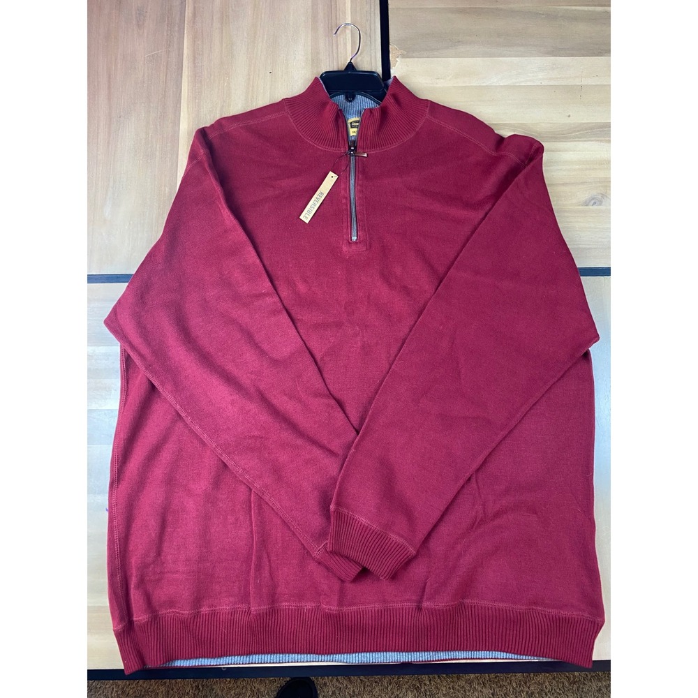 Foundry Supply Co. Mens 3XLT Burgundy Red 1/4 Zip Mock‎ Neck Pullover Sweater